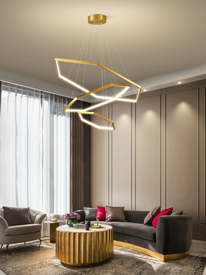 Люстра подвесная, медь, ПММА, BISCUIT 40*60*80  металл, LED.