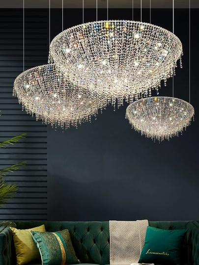 Люстра подвесная, хром, кристалл, ROSIE 80*35 металл, G9.