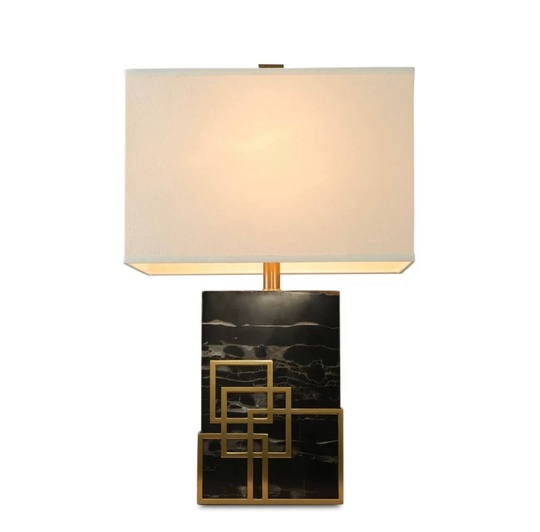 Настольная лампа MENGE 38*55, черный, камень, металл