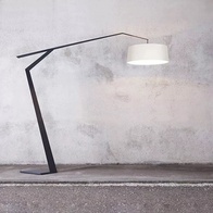 Торшер, черный, белый, Lumens 186*186, светодиодный, E27, металл, ткань