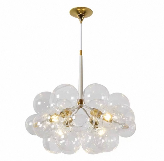 Люстра подвесная, белый, стекло, ABEY 55*65, металл, Е27