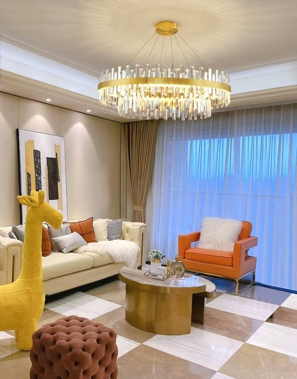 Люстра подвесная, медь, кристалл, GURBUZ 60*35, металл, LED.