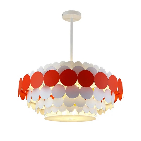 Люстра подвесная, красный, белый ПММА, ADOLPH 50*80, металл, Е14