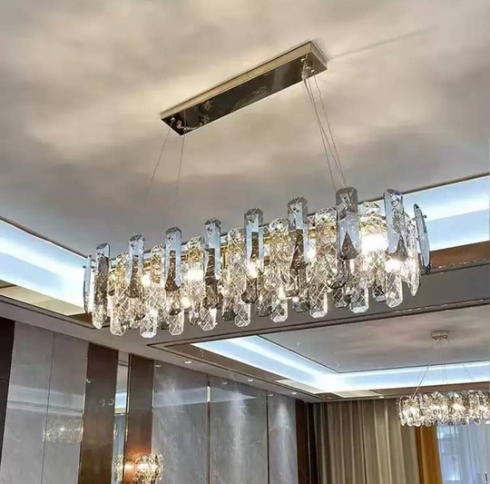 Люстра подвесная AKCA 100*22 дымчатый, стекло, металл, Е14.