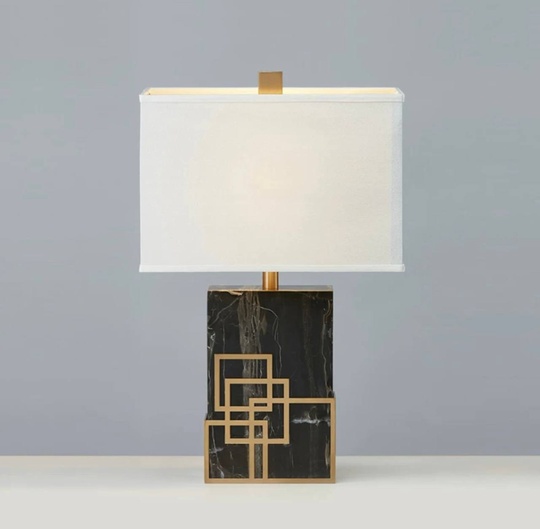 Настольная лампа MENGE 38*55, черный, камень, металл