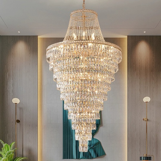 Люстра подвесная, золото, кристалл, VULCAN 100*180 металл, E14.