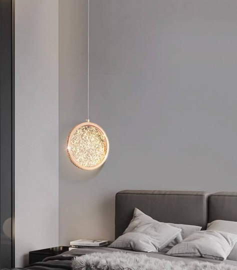 Светильник подвесной золото-серебро Elyvox, металл, 15*18 см, LED