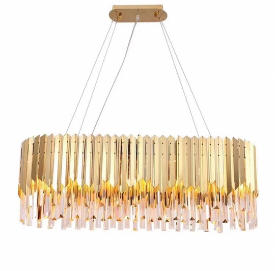 Люстра подвесная, медный, кристалл, DANA 90*32, металл, E14.