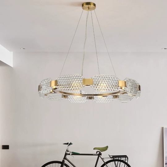 Светильник подвесной бронза Airquix, металл, стекло, трос 100 см, 65*15 см, G9