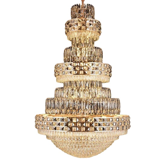 Люстра подвесная, золото, кристалл, PADDY 150*230 металл, E14.