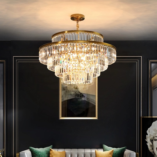 Люстра подвесная, золотой, стекло, AYAL 80*50, металл, E14.