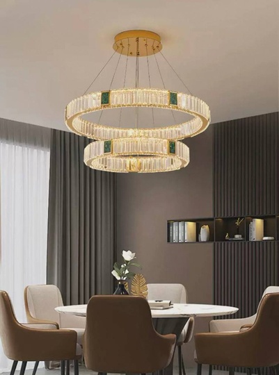 Люстра подвесная CAGDAS 140*150 бронза, кристалл, металл, LED.