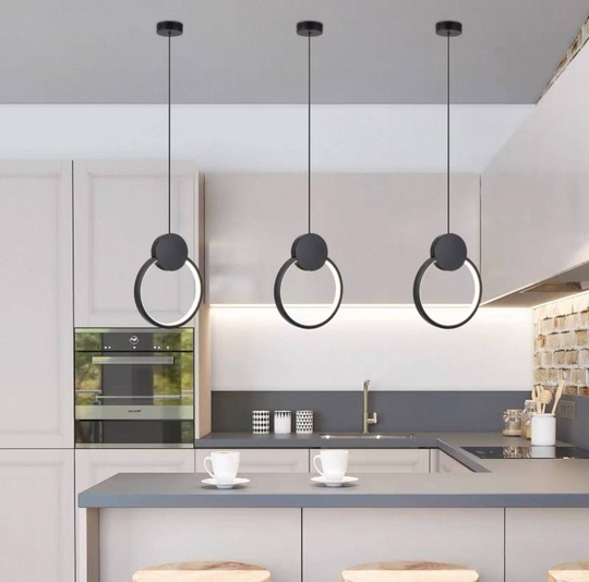 Светильник потолочный, черный, Elyra, металл, 20*26 см, светодиодная, LED