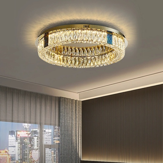 Люстра подвесная CENNET 80*12 золотой, хрусталь, металл, LED.