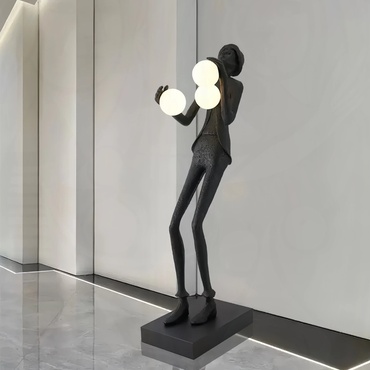 Торшер черный Hatted, 60*40*175 см, LED, Е27*3, смола, стекловолокно, 24 Вт