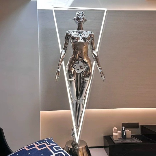 Торшер хром с подсветкой Gybergirl, 73*50*207 см, LED, 8 Вт, смола, стекловолокно