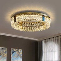 Потолочный светильник, золото, хрусталь, AMELLI 50*13 металл, LED.