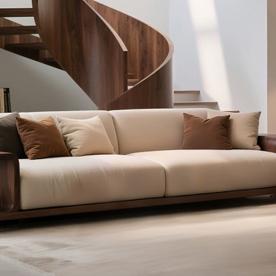 Прямой диван Grace темный орех, ткань, 260*85*80 см