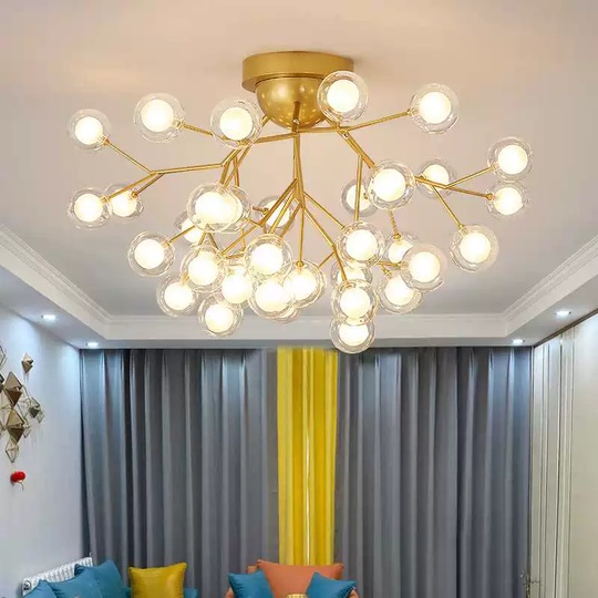 Люстра золотая Elomtra, металл, стекло 59*33 см, G4