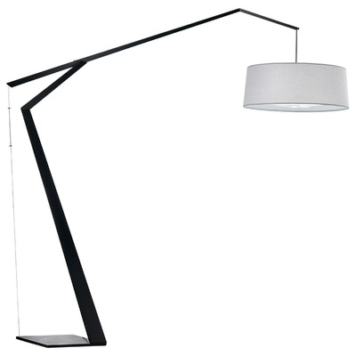 Торшер, черный, серый, Lumens 186*186, светодиодный, E27, металл, ткань