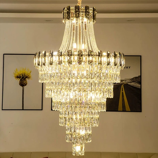 Люстра подвесная, золото, кристалл, LARK 100*180 металл, E14.