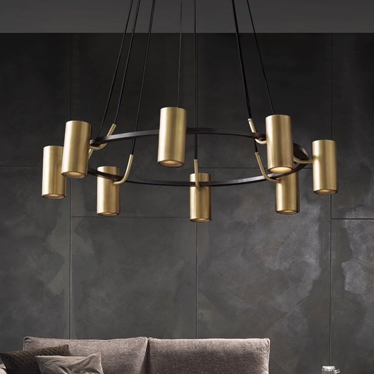 Люстра подвесная, бронза, ПММА, ALAN 92*150, металл, GU10