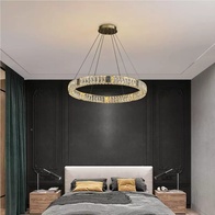 Люстра подвесная CEREN 100*150 золотой, хрусталь, металл, LED.