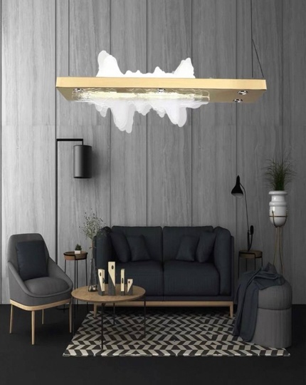 Люстра золотая Virella, металл, 150 см, 150*45 см, светодиодная, led