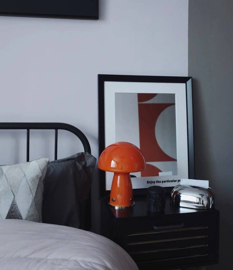 Настольная лампа, BERSA 22*28, оранжевый, стекло