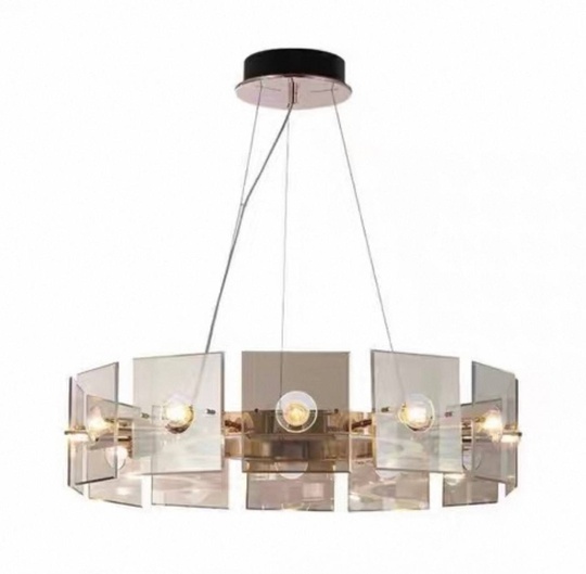 Светильник подвесной бронзовый Orynthia, металл, стекло, трос 100 см, 80*18 см, Е14