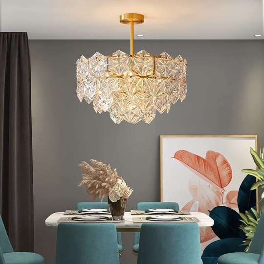 Люстра подвесная, медь, стекло, AZER 50*33, металл, Е14.