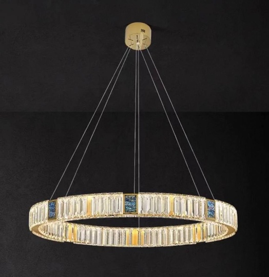 Люстра подвесная CEREN 120*150 золотой, хрусталь, металл, LED.