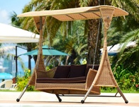 Качели садовые из ротанга Sawadika