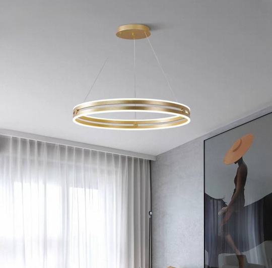 Светильник подвесной медый Aeloria, металл, трос 120 см, 100*7.5 см, LED