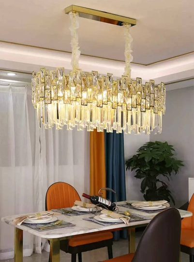 Люстра BAHAR 80*30 золото, стекло, металл, Е14.