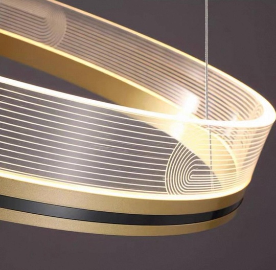 Люстра подвесная, золото, ПММА, MYLES GOLD 60*7, металл, LED