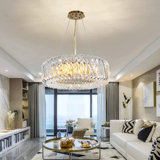 Люстра подвесная, медный, хрусталь, LANEY 60*22, металл, E14.