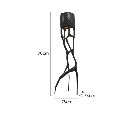 Торшер дерево CIRCUMSPECT WHITE, LED, 7 Вт, черный