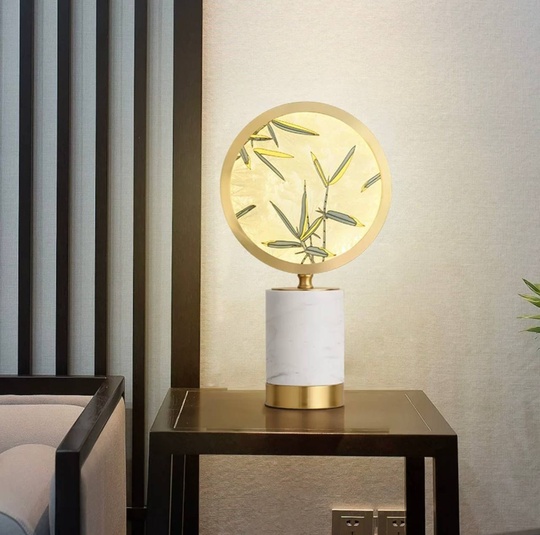 Настольная лампа ITARO 30*46, античная бронза, мрамор, медь.