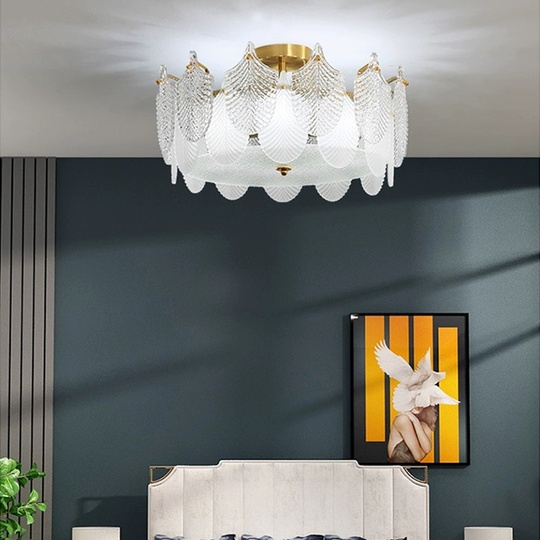 Люстра подвесная, медный, стекло, TUCKER 60*18 металл, E14.