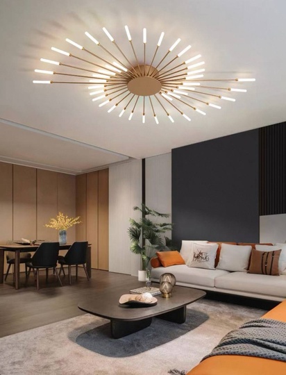 Люстра золотая Eltora, металл, 105*9 см, светодиодная, LED