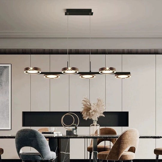 Люстра черная Ivalept, металл, 103*36 см, светодиодная, LED