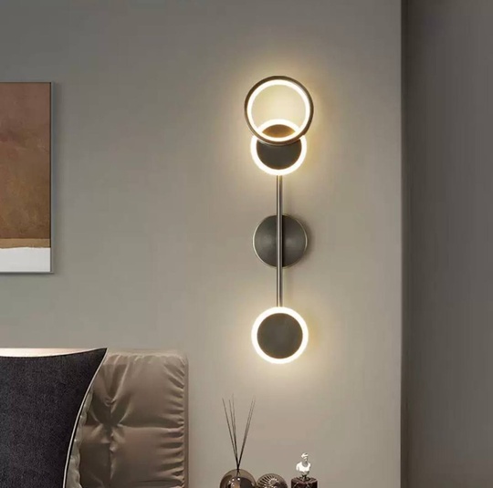 Настенный светильник, Бра, GERALD 15*62, черный, металл, LED.