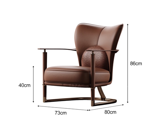 Кресло коричневое Faust, 73*80*86 см, кожа
