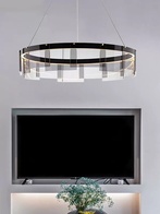 Люстра подвесная, черный, ПММА, MANUEL 100*20 металл, LED.