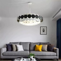 Люстра подвесная, черный, белый, ПММА, ADNAN 60*80, металл, Е14