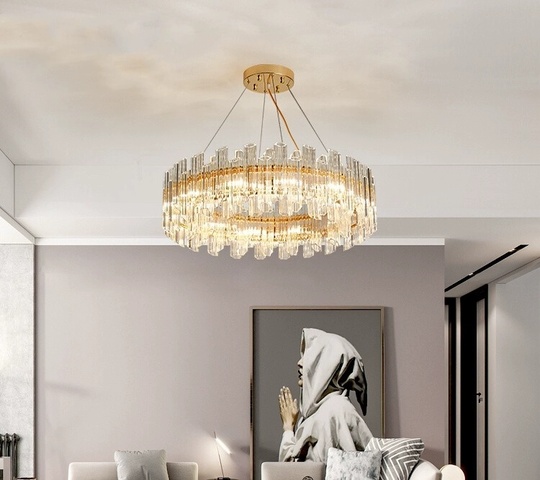 Люстра подвесная ERDEN 60*25 золото, стекло, металл, Е14.