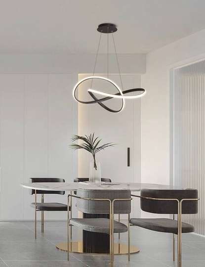 Люстра подвесная, черный, ПММА, JOSEPH BLACK 50*120, металл, LED