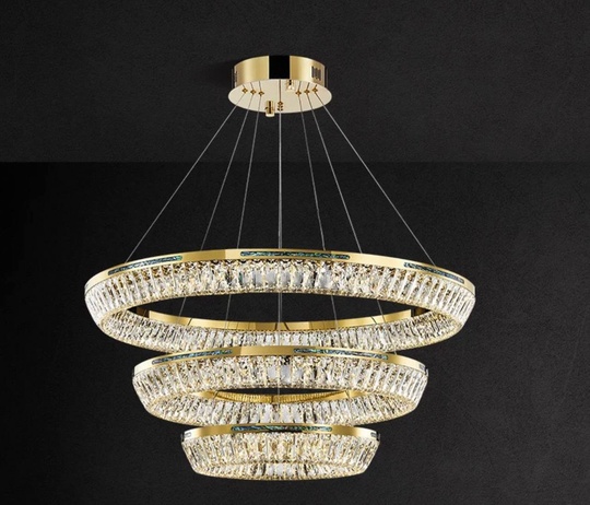 Люстра подвесная CANAN 80*180 золотой, хрусталь, металл, LED.