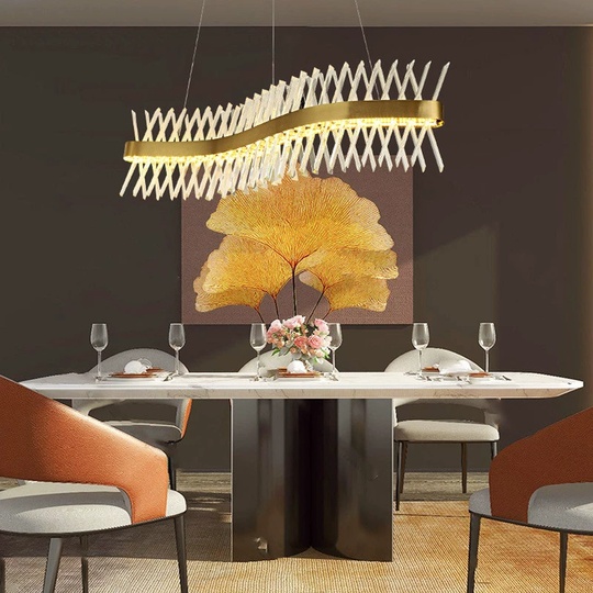 Люстра подвесная, медный, стекло, STYLISH 100*30, металл, LED.